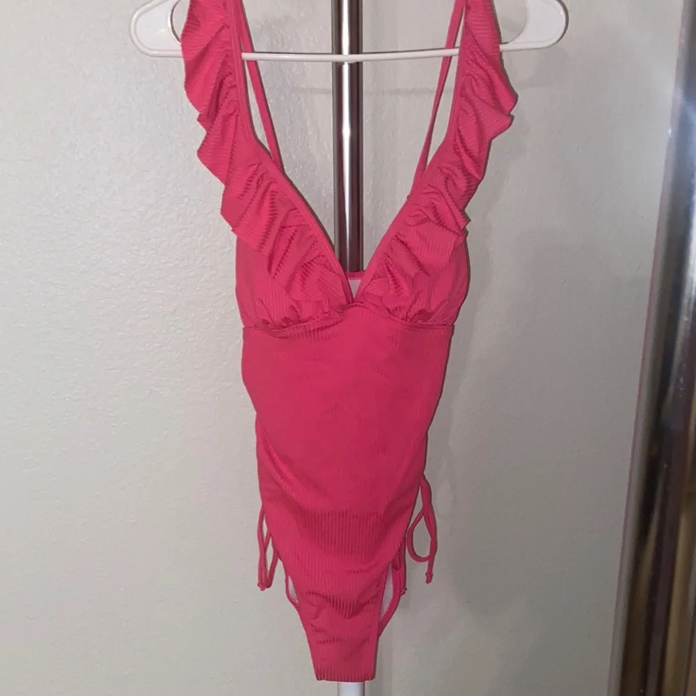 Pink Ruffled One-Piece Swimsuit - Picture 1 of 3